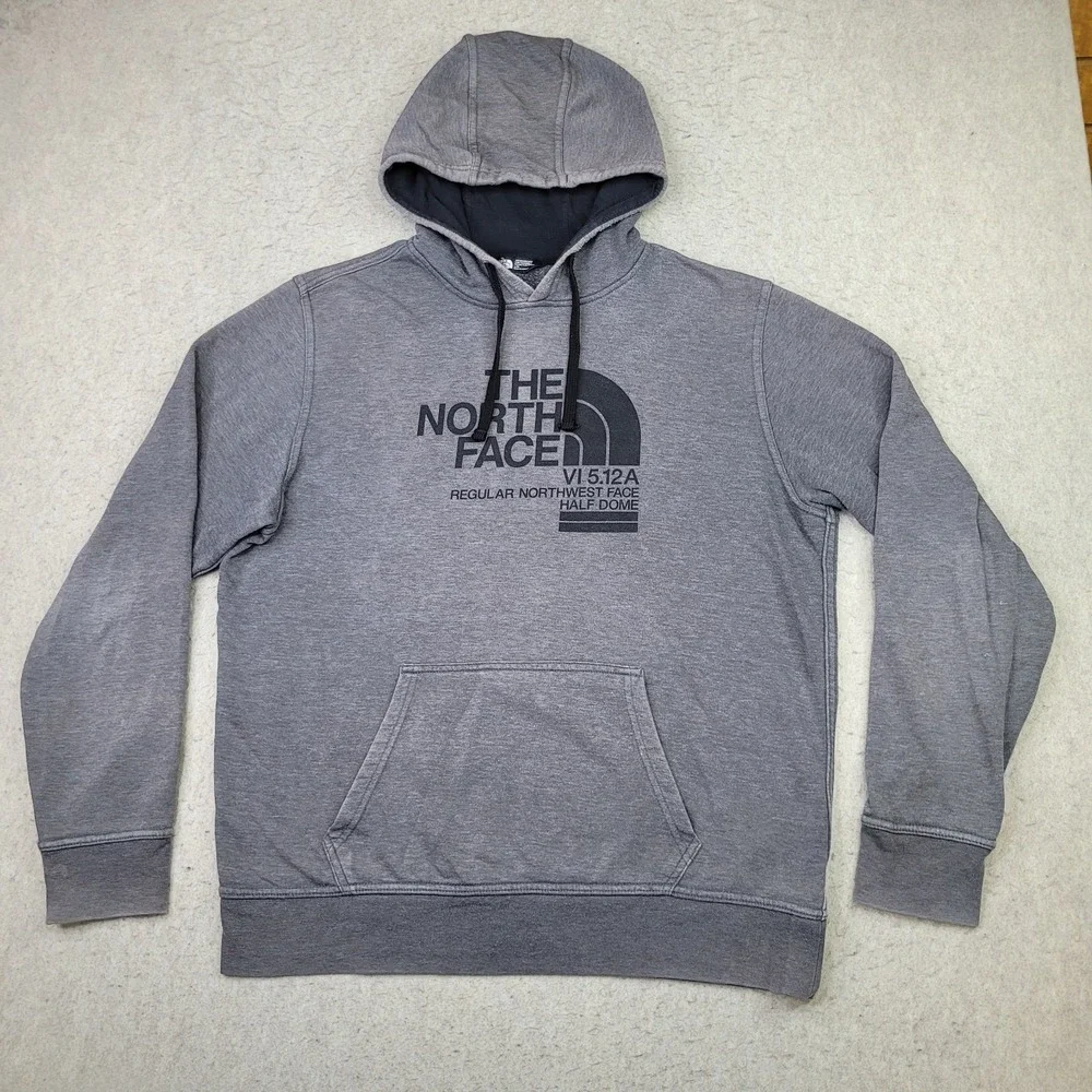 The North Face Hoodie Mens‎ XL Gray Pullover Faded Distressed Workwear
